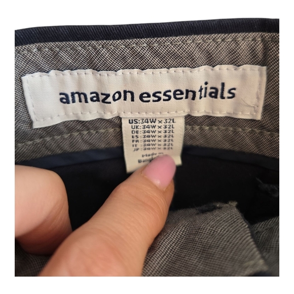 NWOT Amazon Essentials Classic-Fit Casual Stretch Khaki Navy Pants - Picture 8 of 9
